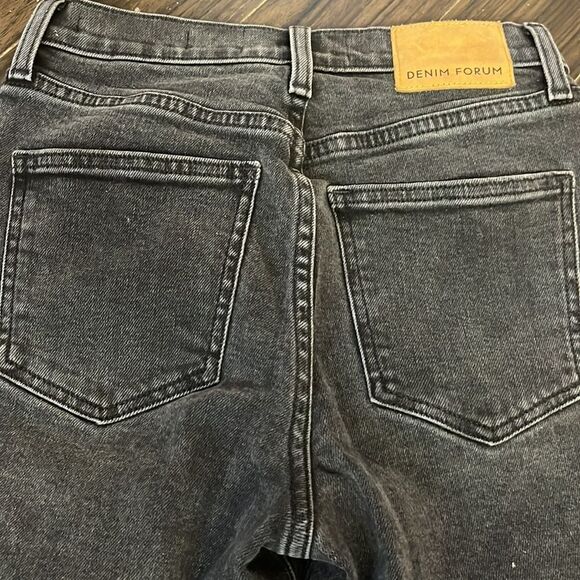 Denim Forum The Arlo High Rise Straight 28L - Black Size 24 - Picture 7 of 10